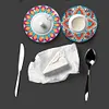 8pcs DIY Anti Slip Mandala Coasters Stackable Creative for Tabletop Protection