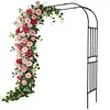 [US Local Warehouse] 7.87ft Garden Arch Trellis for Climbing Plants Metal Arch Frame Pumpkin Archway Outdoor Garden Arbors and Arches for Halloween Christmas Birthday Party Baby Shower Decoration (300x240x50cm)