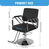 [US Local Warehouse] Hairdresser Barber Salon Chair Capacity 420 Lbs Barber Chair with Heavy Duty Hydraulic Pump 360 Swivel Adjustable Styling Equipment for Barbershop Home Hairdresser (Silver)