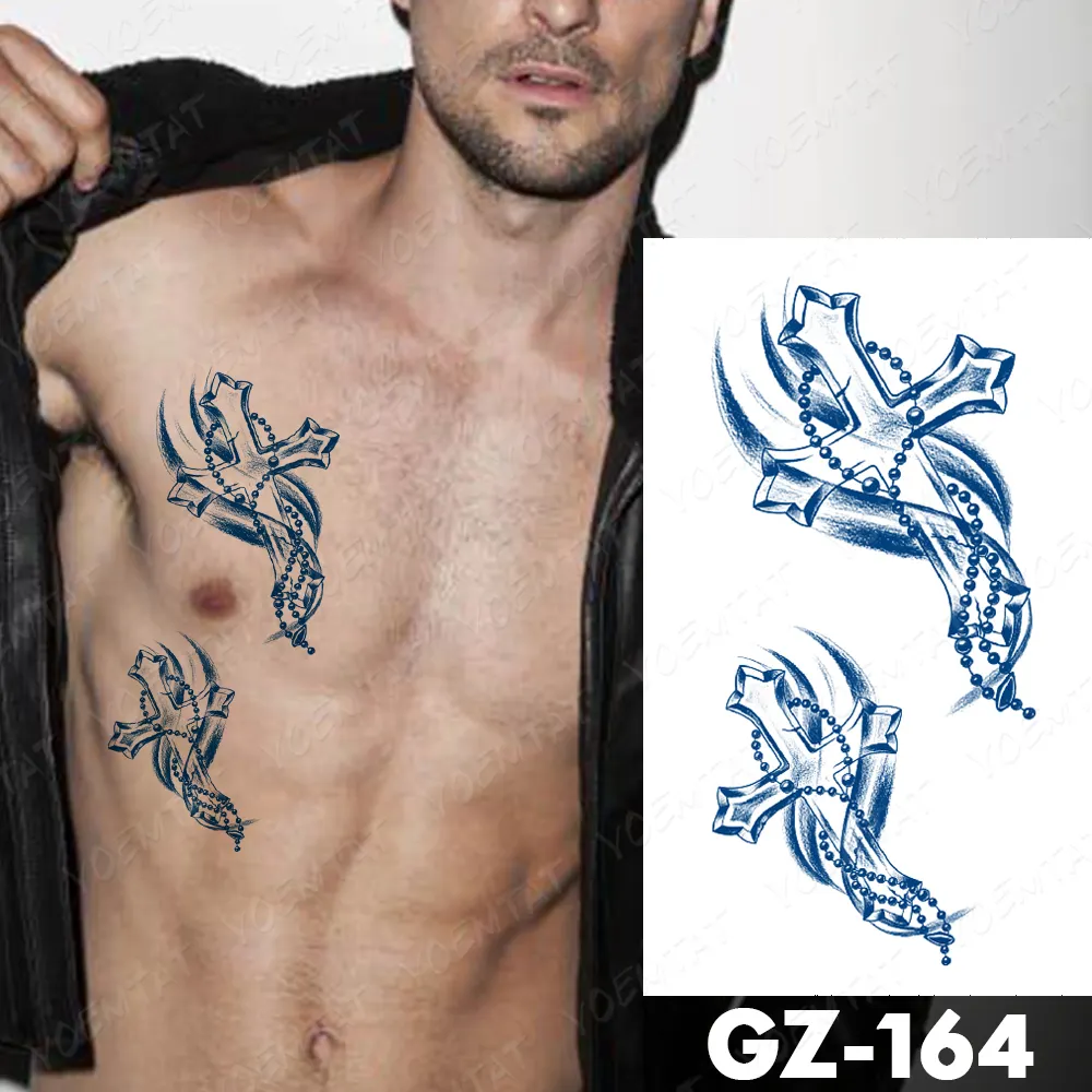 Sdrawing Lasting Ink Tattoos Body Art Waterproof Temporary Tattoo Sticker Line Dragon Tiger Totem Tatoo Arm Fake Fox Whale Tatto
