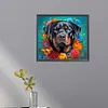 (US Local)Dog with Garland 5D DIY Full Drill Round Big Size Diamond Painting Kit Home Wall Room Decor 40x35cm