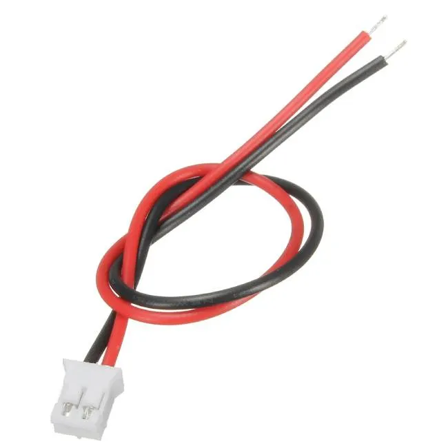 Garlaven 100Pcs Mini Micro JST 2.0 PH 2Pin Connector Plug With 120mm Wires Cables