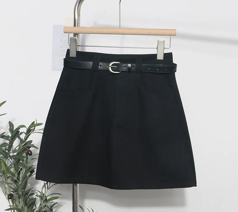 Brownm Real Shooting Kin Color High-Rise Thin Bag Hip Skirt 2025 New Hundred With Belt A Short Skirt 9997