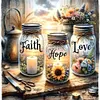 Bottle Faith Hope Love-11CT Stamped/Counted Cross Stitch 45*45cm