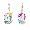 2PCS/SET 5D DIY Diamond Painting Double-side Special Drills Keychain Slap Luminous Kits