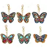 DIY Diamond Painting Keychain-Partial Crystal Rhinestones 6pcs/set Beautiful Butterfly
