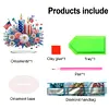 America Flag Acrylic Special Shape Independence Day Flower Candle Diamond Painting Desk Ornament Kit