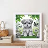 5D DIY Partial Special Shaped Drill Diamond Painting Kit Dog Decor With Frame Kit 18x18cm