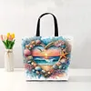 Heart-Shaped Beach Scenery-11CT DIY Stamped Cross Stitch Shopping Bag 40*40cm