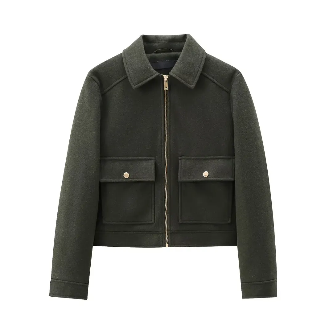 Nigikala Nigikala Women's Dress 2025 Autumn Zipper Collar Long-Sleeved Jacket Baseball Jacket Women L52255