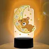 5D DIY Diamond Painting 7 Color Night Light Lamp Home Decoration Ornament Gift Kit(Moon Bear)