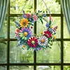 (US Local)Acrylic Special Shaped Daisy Wreath DIY Diamond Painting Hanging Ornaments Kit