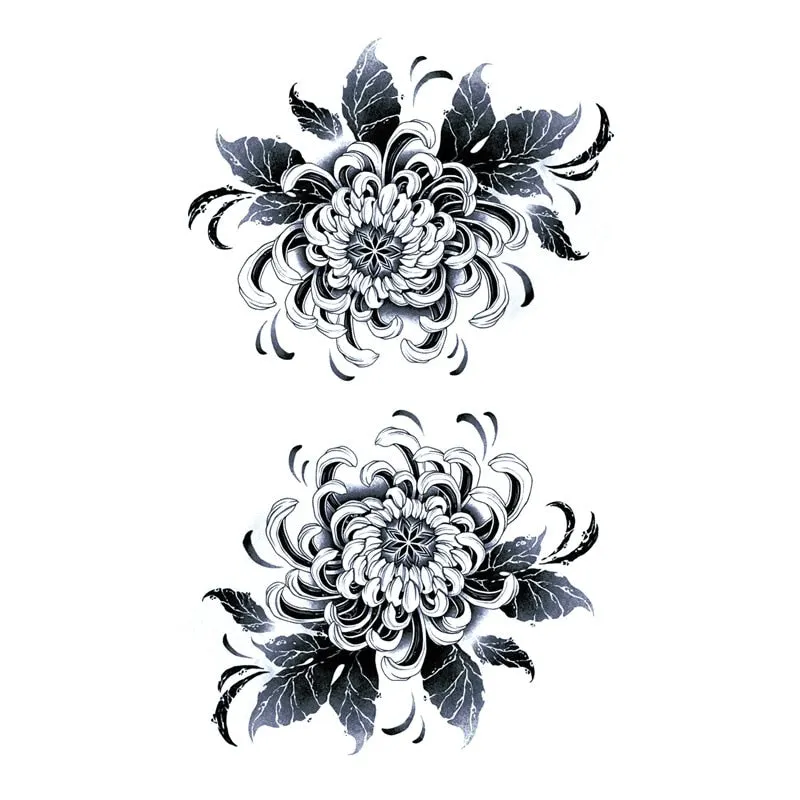 Waterproof Black Temporary Tattoo Stickers Men Women Rose Feather ankle Body Art Water Transfer Tattoos Arm Waist Finger Tatoo