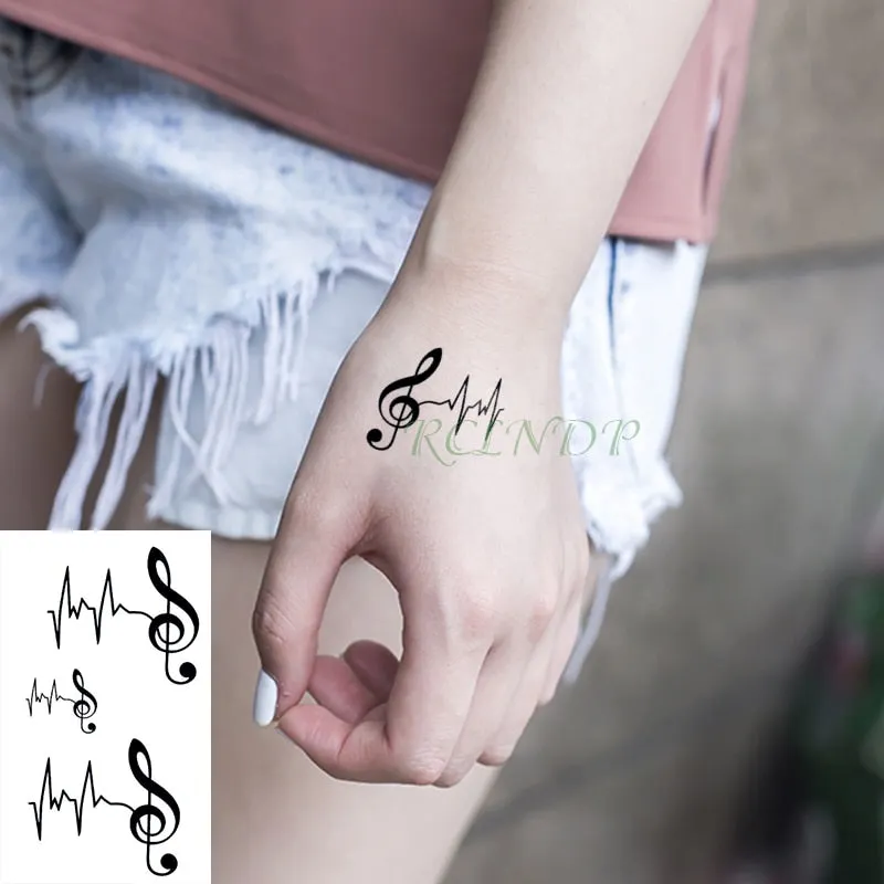 Waterproof Temporary Tattoo Sticker heartbeat wave French it is the life English letter women's tatto flash tatoo fake tattoos