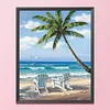 Beach - 11CT Stamped Cross Stitch - 36*46cm - Natural