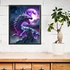 Castle And Dragon In Moonlight-11CT Stamped Cross Stitch 40*50cm/15.75*19.69in