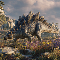 Stegosaurus Grazing - Diamond Painting