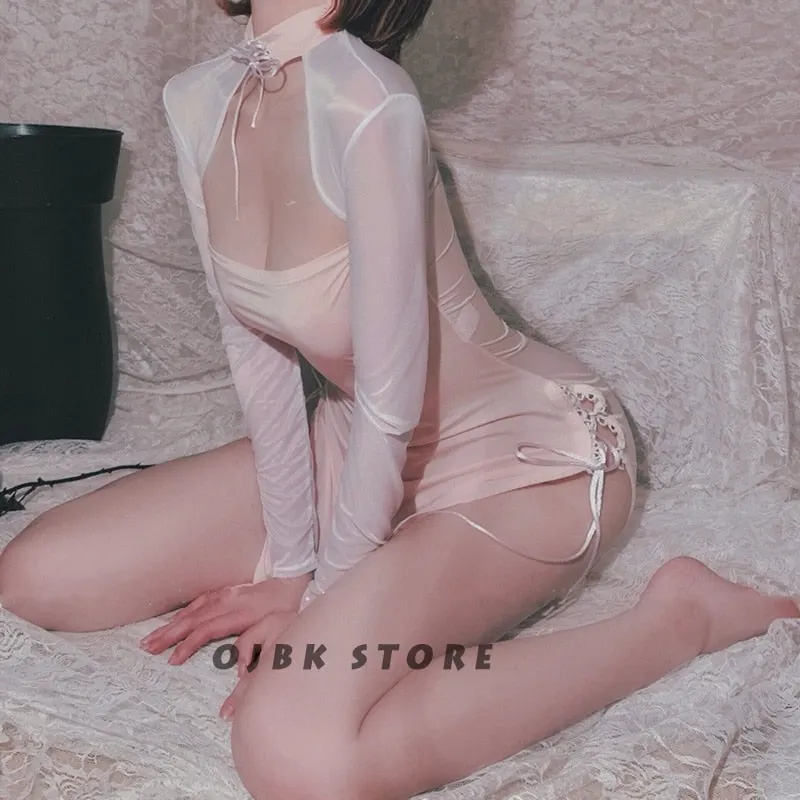 Womens Devil Cosplay Lingerie Lolita Vintage Vampire Hollow out Costumes Sexy Backless Long Fancy Dress Erotic Sleepwear.