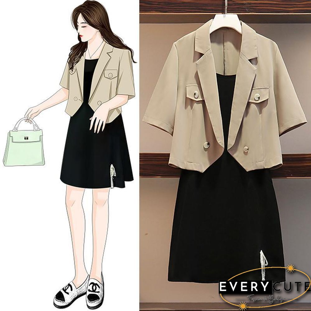 Casual Short Blazer+Cami Dress P10600