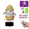 (US Local)Acrylic Double Sided Bunny Egg Diamond Painting LED Night Light for Easter Decor