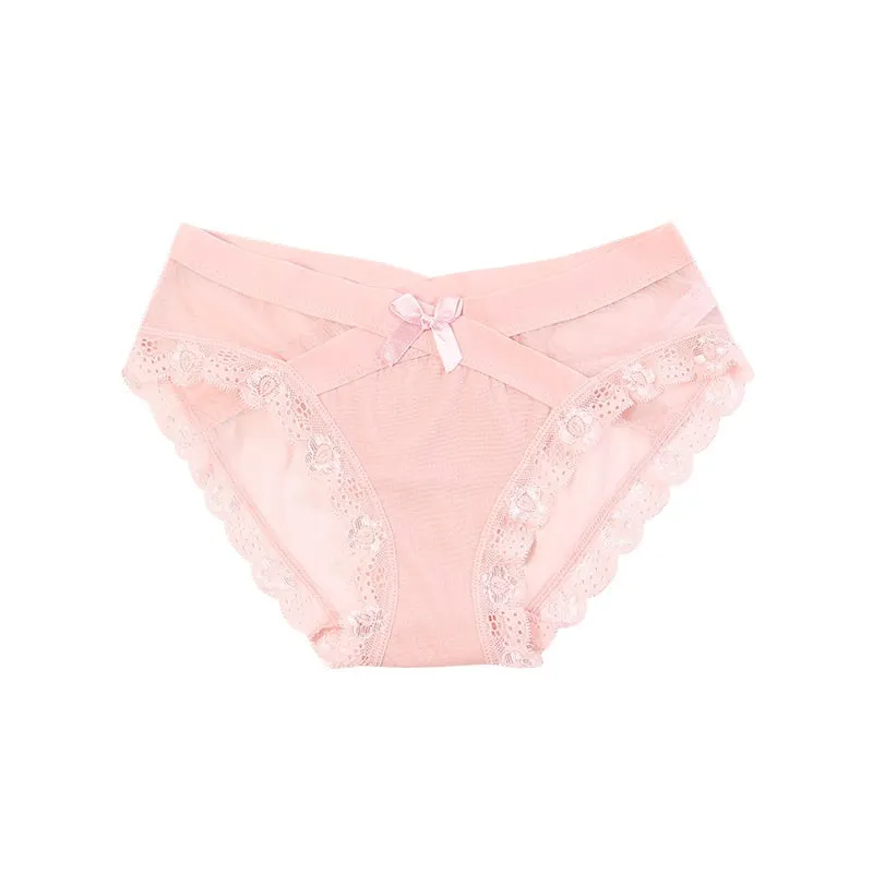 Women Lace Briefs Ultra Thin Underwear Underpants Lingerie Sexy Half Back Coverage Panties Lady Sleepwear Low-Rise Knickers New