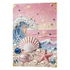 Beach and Waves DIY Pearl Painting Kit with Frame 30x40cm Pearl Gem Paintings Picture Arts Craft for Adults Beginners Gift Home Wall Decor
