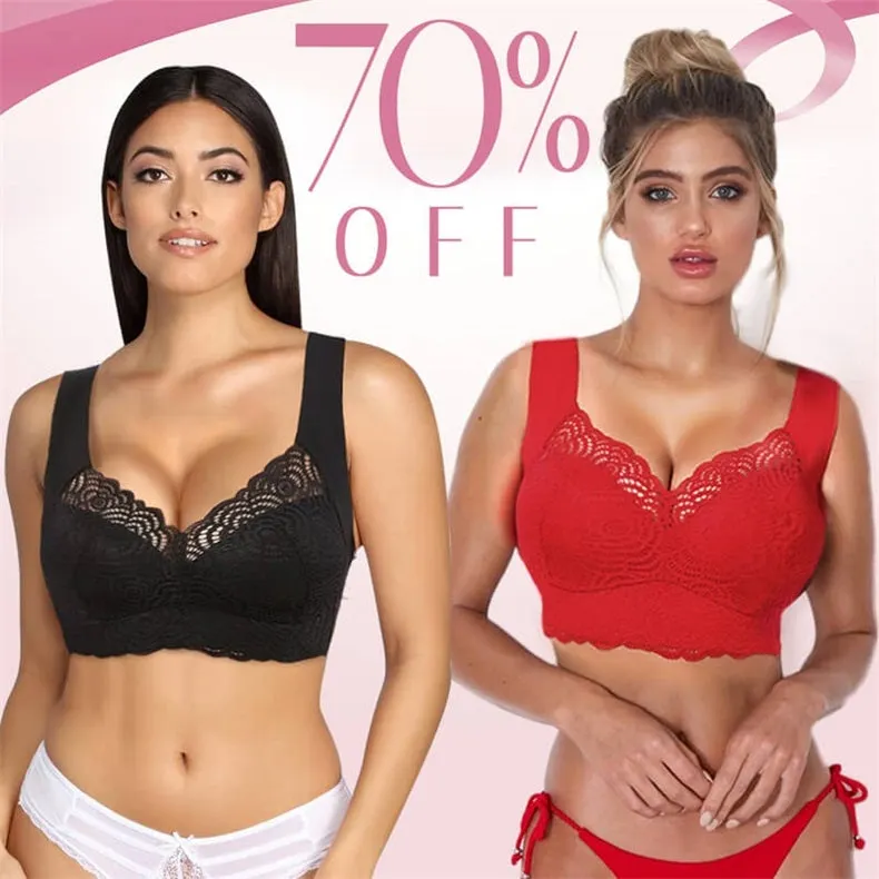 ExSecret - Ultimate Lift Full-Figure Seamless Lace Cut-Out Bra, Comfortable and Breathable Without Restraint