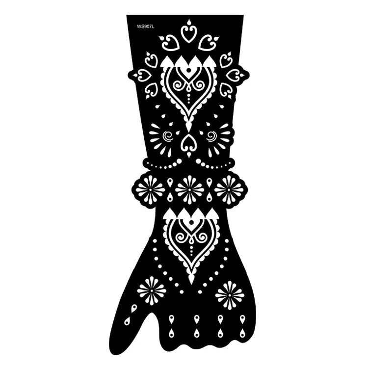 Indian Henna Rose Lace Flower Tattoo Stencil Women DIY Body Legs Arm Art Airbrush Painting Mandala Tattoo Stencil Template
