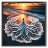 Beach Dress Girl-11CT Stamped Cross Stitch 40*40cm