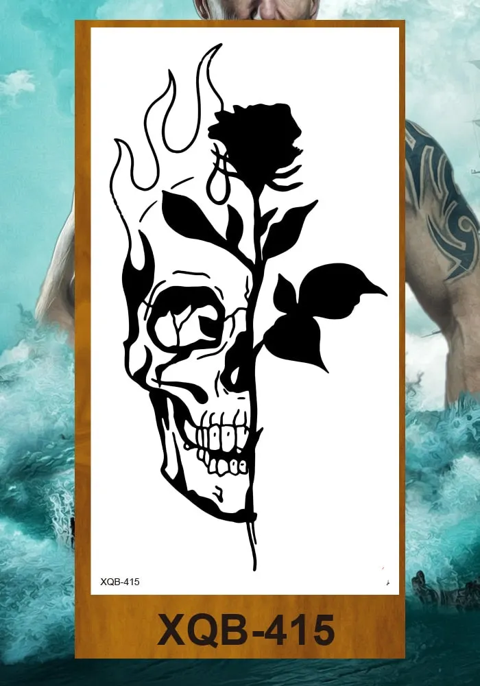 Tattoo Sticker Tribal Mighty Tiger Tatoo Men Women Africa Serengeti Lion Temporary Tattoo Black Indian Warrior Waterproof Flash