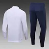 2022 France Half-Pull Training Suit White Football Shirt Set love fball