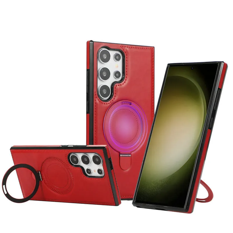 Samsung S24ultra leather hidden stand phone case