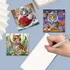 (US Local)6PCS Tiger DIY Diamond Art Greeting Cards Congratulations Cards & Gifts