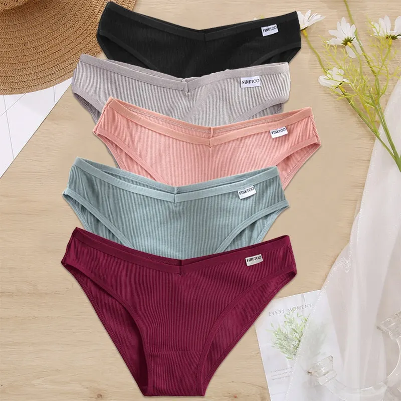5PCS/Set Women Panties Cotton Underwear Female Panties Solid Color Underpants Sexy Lingerie Pantys for Woman Briefs Intimates