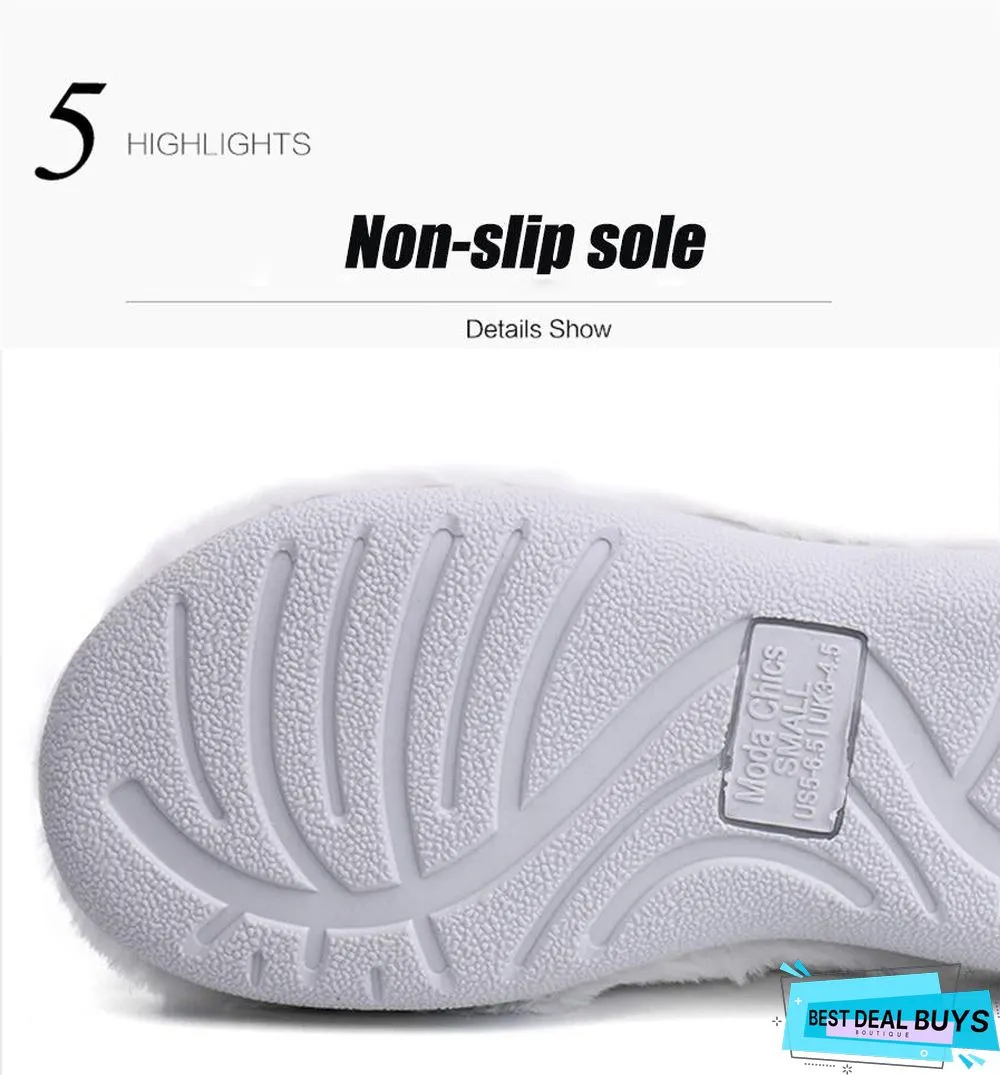 Winter Women Indoor Slippers Home Shoes Fur Slippers Warm Shoes Woman House Slippers Ladies Slip On Flats