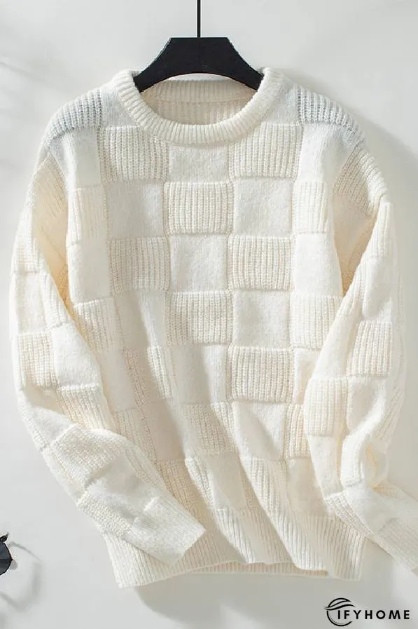 Loose crew neck sweater top | IFYHOME