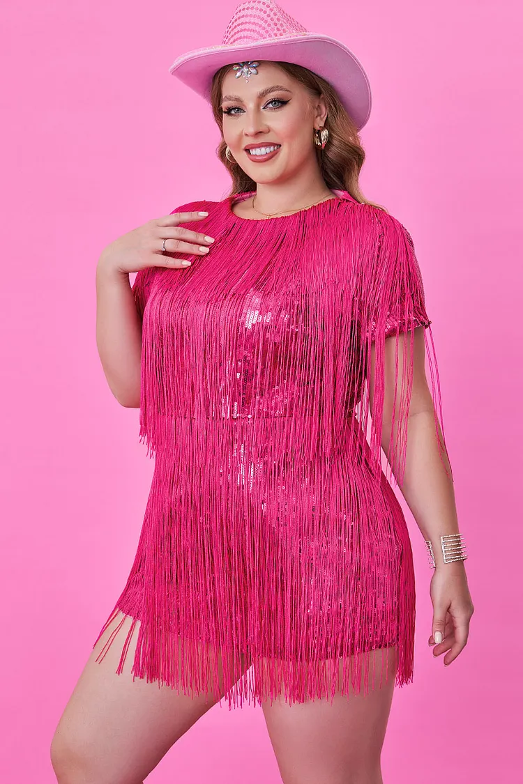 open lace back dress Plus Size Delilah Fringe Maxi Dress