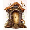 >SALE<Full Embroidery Cotton Thread 11CT Print Floral Mushroom Hut Cross Stitch50x60cm
