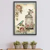 Bird Peony Cage-Paint by Numbers Acrylic Painting 40*60CM(Poster style）
