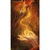 >SALE<5D Diamond Painting Fire Dragon Full Round Drill Rhinestone DIY Wall Arts