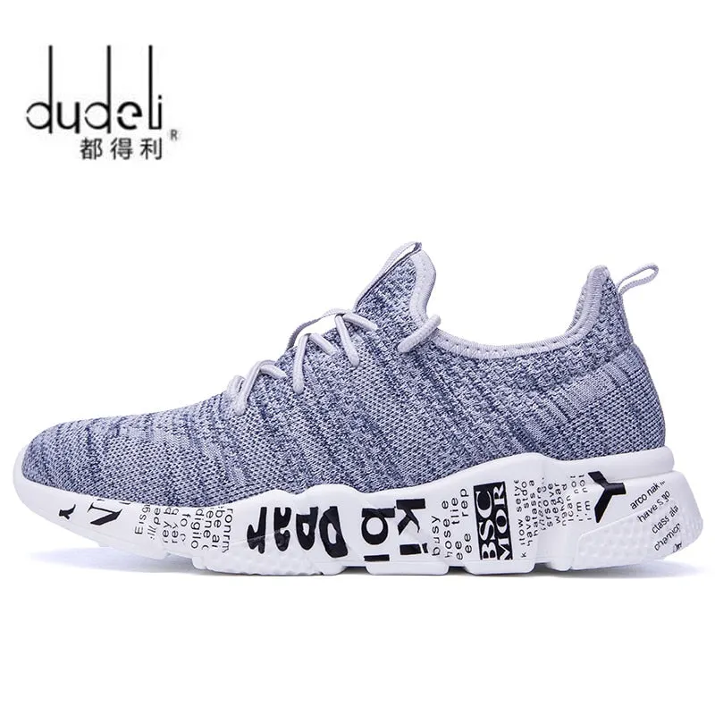 Men Damping Vulcanize Shoes Male Letters Design Mesh Sneakers Male Outdoor Walking Shoes Tenis Lace Up Vulcanize Zapatos Size 48