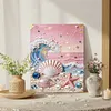 Beach and Waves DIY Pearl Painting Kit with Frame 30x40cm Pearl Gem Paintings Picture Arts Craft for Adults Beginners Gift Home Wall Decor