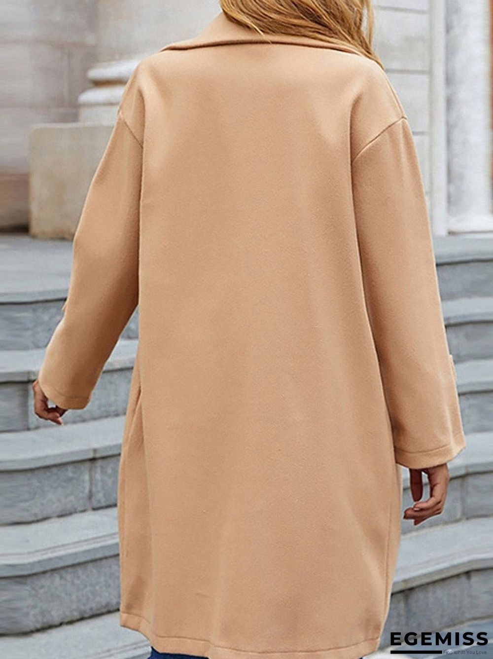 Casual Solid Color Lapel Long Sleeve Coat | EGEMISS