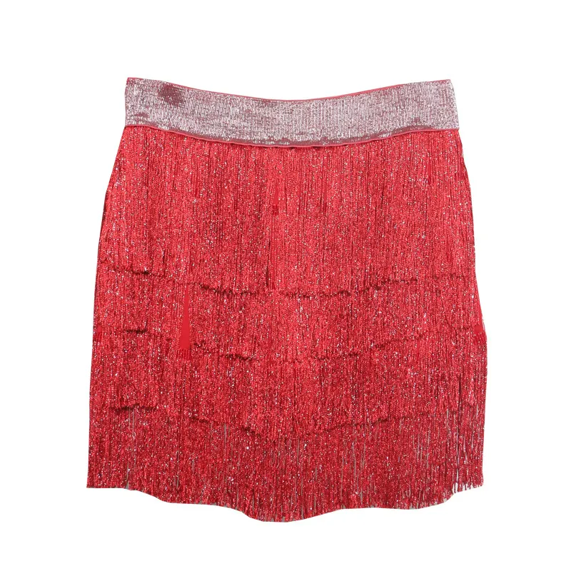 Churchf Shiny Tassel Dress Girl Autumn Design Small Babes Dance Irregular A Short Skirt 9039