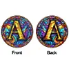 (Upgrade Size)DIY Double Sided Diamond Painting Alphabet Family Last Name Initial Sign Ornament with Chain Window Hanging Kit