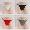 Detachable Sexy Ice Silk Stretch Sheer Low Rise Thong