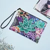 DIY Diamond Art Cosmetic Bag Flowers PU Women Clutch Kit