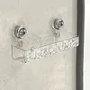 Glacier Pattern Transparent Shower Storage Rack Punch-Free Suction Cup Shelf