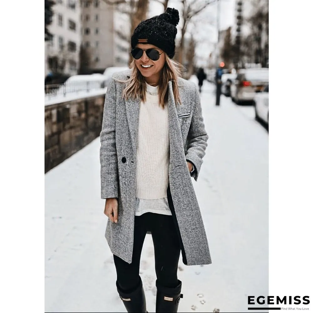 Autumn and Winter Casual Women's Coat Ins Loose Commuter Multicolor Coat | EGEMISS