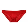 Men's Low Waist Ice Silk Solid Color Brief Panties Breathable Thin Bikini Briefs Underwear